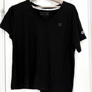 Champion Black Athletic V-Neck Tee